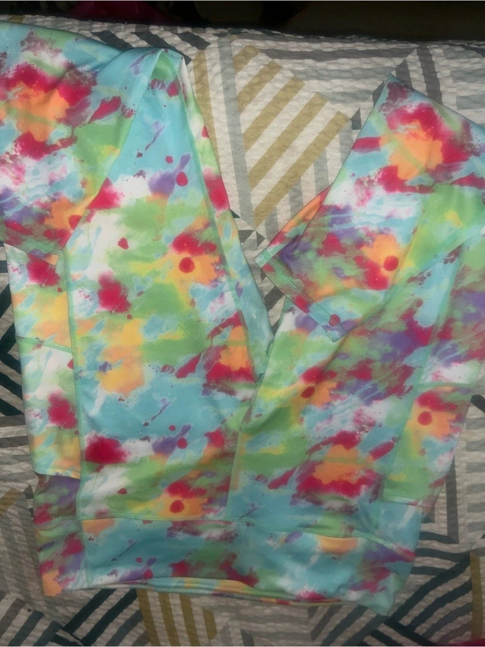 Roxy Abstract Print Tank Top Blue & Multicolor XL Like New